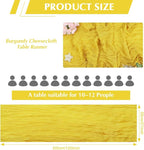 10 Pack Yellow Cheesecloth Table Runner -21*120Inch Long Boho Wedding Table Decor, Rustic Gauze Fabric Runner for Bridal Showers, Baby Showers & Parties (Sheer, Lightweight, Wrinkled Design)