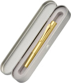 Hongdian M2 Black Forest Mini Fountain Pen, Fine Soft Golden Nib & Sleek Shape Brass Short Pocket Travel Pen (Glossy Brass)