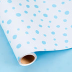 Burymento Blue Lrregular Wave Point Wrapping Paper, Reversible Gold Gift Wrap for Birthday, Valentines, Mothers day, Graduation, Wedding, Fathers day, Baby Shower, Christmas (17in x 16.4ft)