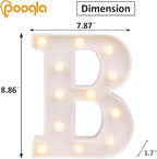 Pooqla LED Marquee Letter Lights Sign, Light Up Alphabet Letter for Home Party Wedding Decoration B