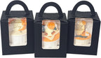 Bakepacker Auto-pop up Individual Cupcake Boxes with Window 25 Count Black Single Cupcakes Box 3.6 x 3.6 x 4.3inch Cupcake Carrier