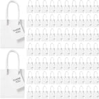 Sherr 100 Pack Mini Gift Bags Bulk, 4 x 2.75 x 4.5 Inches Paper Bags with Tags, Extra Small Paper Gift Boxes with Handles for Birthday, Party Favors, Weddings, Small Business(White)