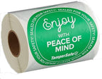 Angel's Peel Lounge Tamper Proof Stickers Roll — Tamper Evident Stickers for Delivery Food Safety, Bakery Boxes, Writable Seal Tape, Thank You Labels for Packaging - 3x3in 250-COUNTS, Green, Round
