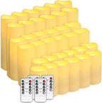 36-Pack Flickering Flameless Candles with Remote Control - LED Fake Candle Perfect for Wedding,Outdoor,Table,Halloween,Christmas Decor - Create a Magical Ambiance Effortlessly(Three Sizes)