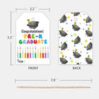 50 Pcs Pre-K Graduation Gift Tags, Congrats Grad Party Favors Gift Tags for High School or Happy College Graduation Party Decoration Supplies (pre k, 2.2 * 3.5)