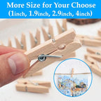 OBTANIM 100 Pack Wooden Clothespins 4 Inch Heavy Duty Clothes Clips for Hanging Clothes Art, Crafts, Photo Outdoor Pictures Displays