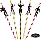 BLUE TOP 30 PCS Bachelorette Party Funny Dancing Paper Straws,Men and Felame Pole Dancer Drinking Straws, great decoration for cocktail and drinks, great to use at Valentine's Day or Birthday Parties