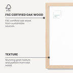 Opposite Wall - 24x36 in - Natural Solid Oak Wood Picture Frame - Lightweight, Versatile & Shatterproof - Large Wall Hanging Photo or Poster Frame - Wall Decor for Office, Gallery & Home