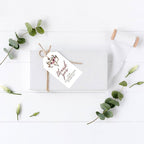 Andaz Press 100-Pack Thank You for Celebrating with Us Favor Tags Boho Rustic Floral Antlers Cardstock Gift Tags with Bakers Twine for Wedding Baby Shower Bridal Shower Party Favors 2 x 3.75-Inches