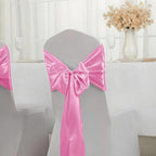 SHEJIZE 10 Pack Pink Satin Table Runner 12x108 Inches Long, Bright Silky Smooth Satin Table Runner Table Decor for Wedding Banquet Christmas Prom Event Birthday Party