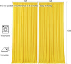 AK TRADING CO. 10 feet x 10 feet Polyester Backdrop Drapes Curtains Panels with Rod Pockets - Wedding Ceremony Party Home Window Decorations - Lemon Yellow