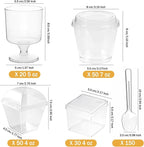 430 Pack Mini Dessert Cups with Lids and Spoons, Shooters Cups for Party, 4 oz, 5 oz 7 oz Clear Yogurt Parfait Cups for Pudding, Fruit, Mousse, Party Catering, Snacks & Appetizers