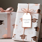 100Pcs Blank Gift Tags with String Attached Foil Rose Gold Frame Large White Paper Gift Tags Presents with 65 Ft Jute Twine for Birthday Wedding Baby Shower Graduation Gift Wrap Tag