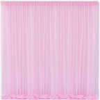 10x10 Pink Tulle Backdrop Curtains for Parties, Sheer Backdrop Curtain Wedding Photo Background Drapes for Baby Shower Photography Birthday Party