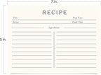 Jot & Mark Recipe Cards 5x7 Inches Blank Double Sided, 50 Count (Modern Minimal) - Menu Cards
