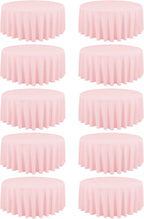 10 Pack Pink Round Tablecloths - 90 Inch, Polyester Table Cover, Stain and Wrinkle Resistant Washable Fabric, Perfect for Wedding Banquet Parties