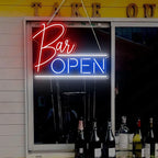 NEONGRAND Neon Bar Sign, Open Neon Sign, 30x20 inches, Red and Blue, LED, Modern, Wall Mount, Bar Decoration