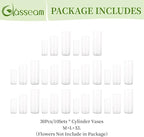 Glasseam Clear Cylinder Vases for Centerpieces, Glass Cylinder Vase Set of 30 for Flowers, Modern Hurricane Candle Holder for Pillar Candles, Floating Candle Vases for Wedding Table Decorations