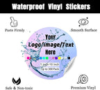 Custom Stickers for Weddings, Birthdays & Businesses - Personalized Labels with Your Logo - Waterproof, Fade and Heat Resistant - Pack of 100-1000 (Wreath C, 4 Inch)