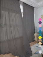 Window Dark Grey Sheer Curtains 48 Inches Width 130 Inches Long 2 Panels Sheer Curtain Clear Curtains Basic Rod Pocket Panel for Home Living Room Bedroom Kids Room Yard Patio Parlor Sliding
