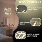Faith Over Fear Neon Sign,Christian Dimmable LED Light Signs for Wall Art Decor,Warm White Backdrop for Bedroom Club Party Man Cave,Gift for Teen Men USB Powered（13.8"*11.6"）