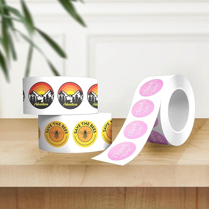 Custom Stickers Label Rolls, Build Your Own Stickers/Labels Any Design Premium Gloss BOPP Custom Sticker, Personalized Stickers for Business Logo, Custom Printed Sticker Labels 50+ (2 Inch Square)