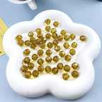 200 PCS 6mm Crystal Glass Beads Round Multiple Faceted Loose Spacer Glass Beads for DIY Handcrafte Bracelet Necklace Earring Jewelry Making(Amber)