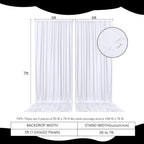 2 Panels White Backdrop Curtain, 10 x 7 Feet Background Curtains for Parties, Weddings, Baby Showers, Bachelorette Halloween, Christmas Birthday Party Photoshoot Backdrop Curtains Decorations