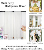 DUOBAO White Chiffon Backdrop Curtain-2 Panels 29"x120" Sheer Weddings Drapes Beach Curtains for Living Room Voile Window Drape Photography Background for Wedding Ceremony