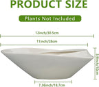 Bonsai Planter Pot - 12 Inch Ceramic Plant Pot for Indoor Plants Outdoor Decorative Flower Pot Succulent Planter with Drainage Hole Gray