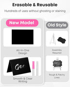 Uniclife 20 Pack Mini Chalkboard Signs for Food, Small Chalkboard Signs with Chalk Markers, Reusable Glossy PVC Food Signs Food Labels for Party Buffet Wedding, Blackboard Place Cards Table Signs