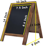 Rustic Whitewash Double Sided Chalkboard, 7.5"*8.6" Tabletop Stand, Small Countertop Chalkboard Easel with 8Pcs Liquid Chalk for Menu, Kitchen, Restaurants, Bar, Wedding and Home Decor