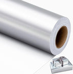 Garbendy Silver Wrapping Paper - Solid Color Metallic Sparkle Paper Perfect for Birthday, Wedding, Baby Shower, Party - 17 Inch X 33 Feet