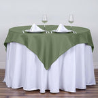 Efavormart 54x54 Moss Green Wholesale Linens Seamless Polyester Square Linen Tablecloth for Wedding Banquet Party Restaurant