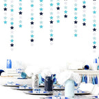 Light-Royal Navy-Blue White Party-Decorations Garland - 62ft Twinkle Little Star Hanging Streamers Banner,Bachelorette Bridal Wedding Birthday Baby Shower Decor Hugtmr