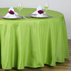 Efavormart Round Tablecloth, 108 Inch Stain & Wrinkle Resistant Washable Table Cloth, Decorative Polyester Fabric Table Cover for Banquet, Wedding, Dining- Lime Green