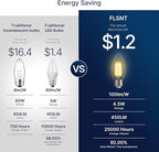FLSNT Dimmable LED Candelabra Light Bulbs 60W Equivalent E26 Base, B11 LED Chandelier Candle Light Bulbs, 2700K Soft White, 6 Pack UL,CA65 Listed.