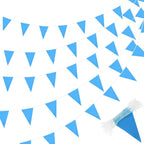 Tatuo 200 Feet Solid Pennant Banners Flags String Triangle Hanging DIY Bunting Flags Party Decorations for Grand Opening Party Banners for Kids Birthday, Shops (Blue)