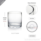 WGV Tea Light Votive Candle Holder 3x3, Clear Tiny Cylinder Glass Vase, Small Planter Terrarium for Home Accent Decor, 24 Pieces