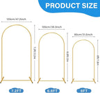 Heavy Duty Metal Arch Backdrop Stand, 6FT Stable Gold Arch Stand with Ground Stakes and Water Bags, Balloon Arch Stand for Wedding Party Baby Shower Photo Flower Arch Decration (6FT)