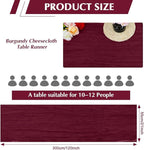 10 Pack Wine red Cheesecloth Table Runner -21*120Inch Long Boho Wedding Table Decor, Rustic Gauze Fabric Runner for Bridal Showers, Baby Showers & Parties (Sheer, Lightweight, Wrinkled Design)