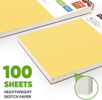 College Graduation Gifts, Halloween Christmas Gifts, Nursing Student Essentials, Teacher Appreciation Gifts, Soucolor 9" x 12" Yellow Sketch Book, 1-Pack 100 Sheets Spiral Bound Drawing Paper