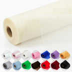 Crystal Organza Fabric Tulle 11 Inch by 50 Yards Sheer Tulle Rolls for DIY Craft Wedding Party Baby Shower Decor Gift Wrapping Party Supplies (Ivory)
