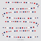 46 Ft Navy Blue Red White Circle Dots Garlands Royal Blue Red Hanging Paper Polka Dots Streamer for 4th of July American Independence Day USA National Day Patriotic Veterans Party Decorations Supplies