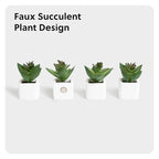 U Brands Mini Fashion Small Magnet Set, Green Succulents, 12 Count, Office Supplies for Classroom or Office Decor, Cute Magnets for Whiteboard