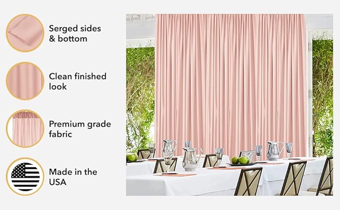 AK TRADING CO. 10 feet x 10 feet Polyester Backdrop Drapes Curtains Panels with Rod Pockets - Wedding Ceremony Party Home Window Decorations - Navy Blue