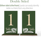 Wooden Table Numbers 1-25,3.2x5.8 Inch Double Sided Rustic Olive Green Wedding Table Number Signs with Wooden Base,Wedding Centerpieces for Banquet Restaurant Party Decor(Olive Green, 1-25)