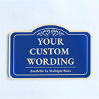 Custom Decorative Outdoor Metal Sign - Personalized Aluminum Driveway Sign, Waterproof, Made In USA - Design 1 Blue Steel 30x24 In