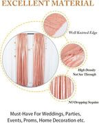ShinyBeauty Blush Sequin Backdrop Curtains, 4 Panels, 2FTx8FT, Sparkle Photo Booth Backdrop