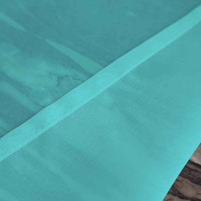 Window Lake Blue Sheer Curtains 95 Inches Long 2 Panels Sheer Curtain Basic Rod Pocket Panel for Bedroom Children Living Room Yard Kitchen (Lake Blue, 52" W x 95" L | 2 pcs)